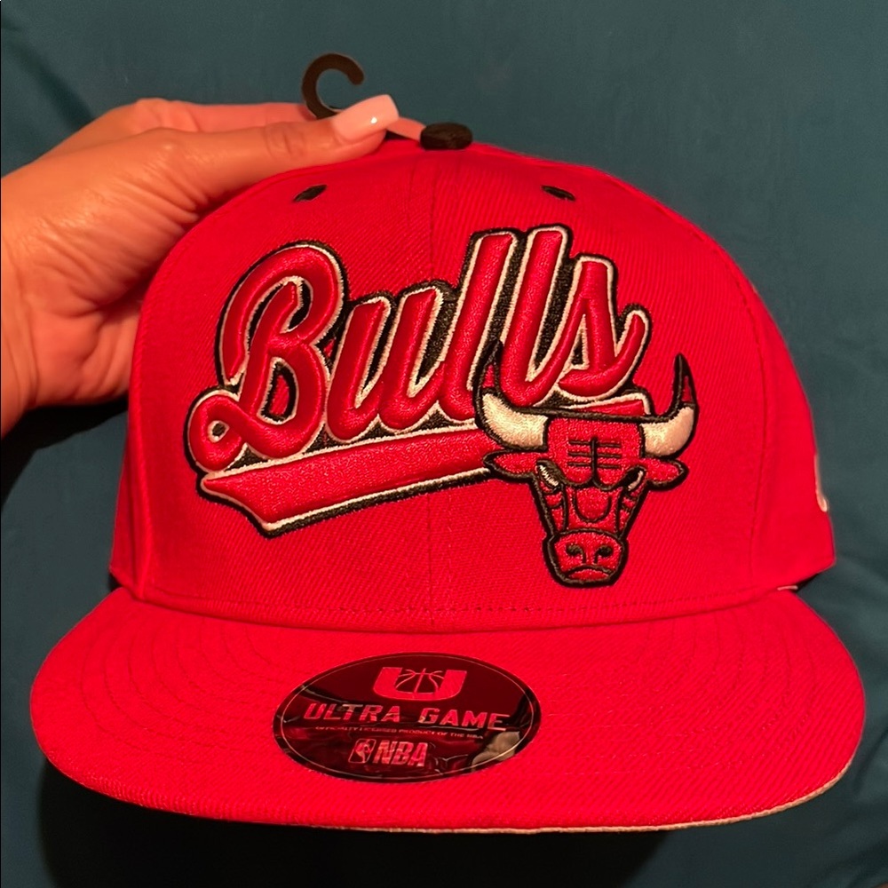 Bulls Red and Black Snapback Hat